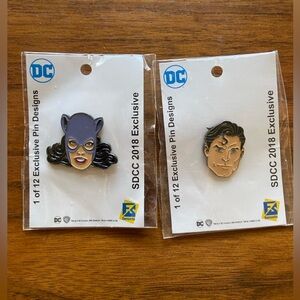 SDCC 2018 Exclusive Pins Superman Cat Woman